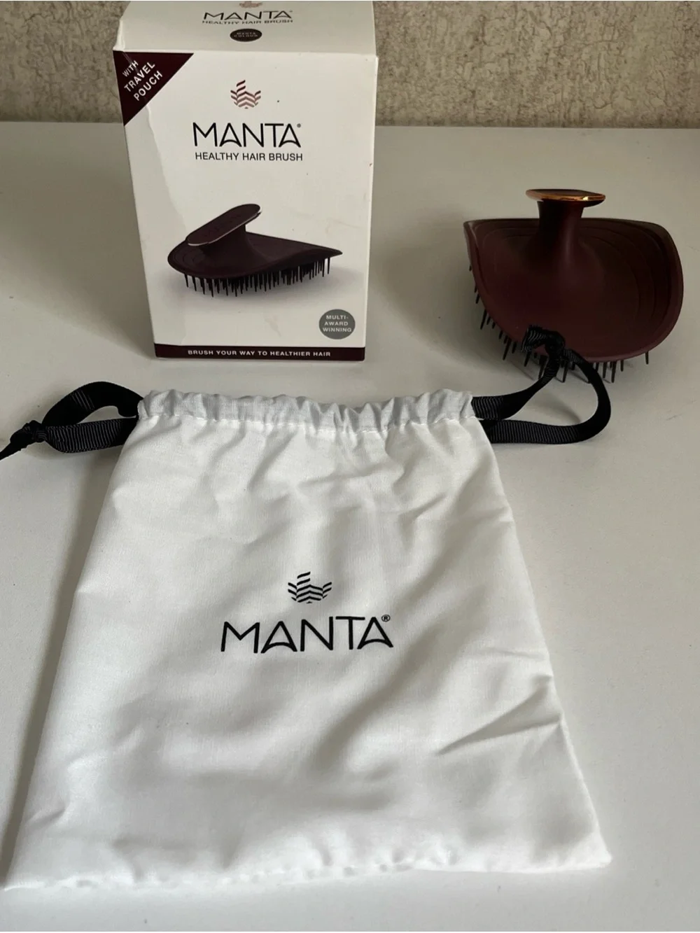 Manta Healthy Hair Brush Travel Pouch Amit Static Maroon Multi Award Winning